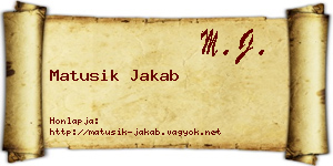 Matusik Jakab névjegykártya